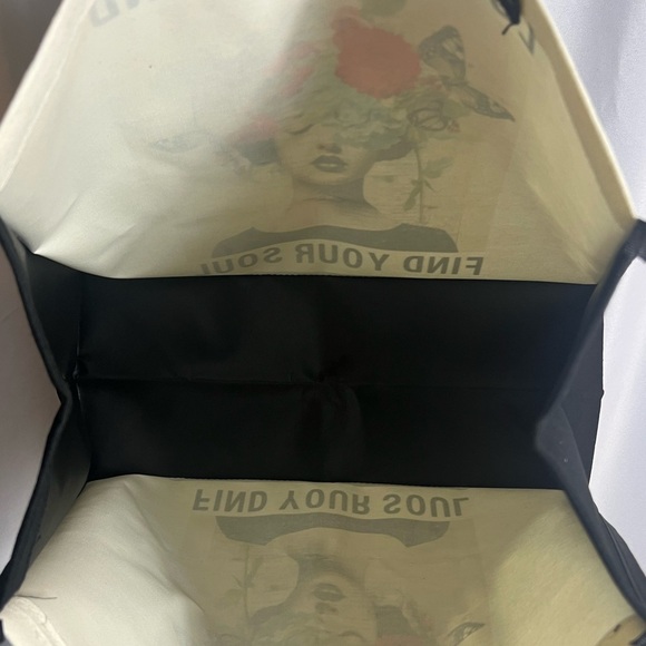 Butterfly Tote Bag Canvas Women, Flower, Beach With Handles, Reuse Shopping New - Picture 7 of 8